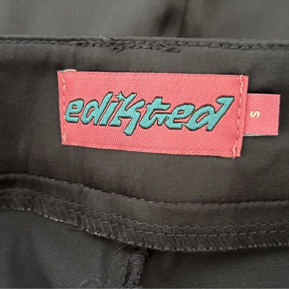 Edikted Women’s Kelsey Satin Trousers Size Small Navy Blue Cargo Pants BNWOT - Picture 8 of 16